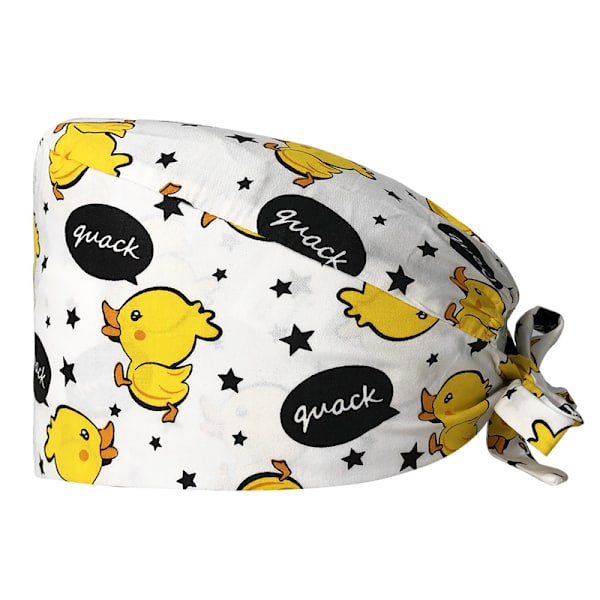 4 stk. Myke trykte luer Scrub Bouffant Bomull Turban Lue Justerbar