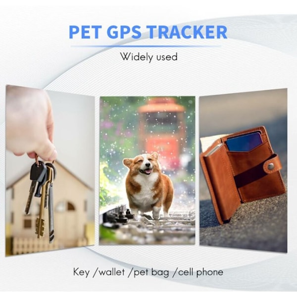 Svart Mini Smart Pet GPS Tracker Pet Locator Anti-Lost Vattentät Triangulär Bluetooth Tracker Barn