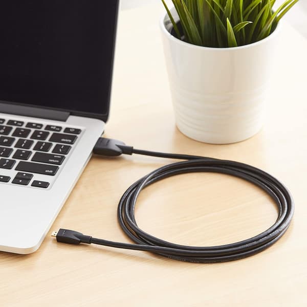 2m Micro HDMI till HDMI Flexibel Kabel, Svart för TV