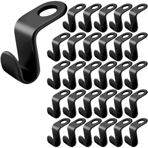 Klädhängare Rack Krokar, Svart 30-pack