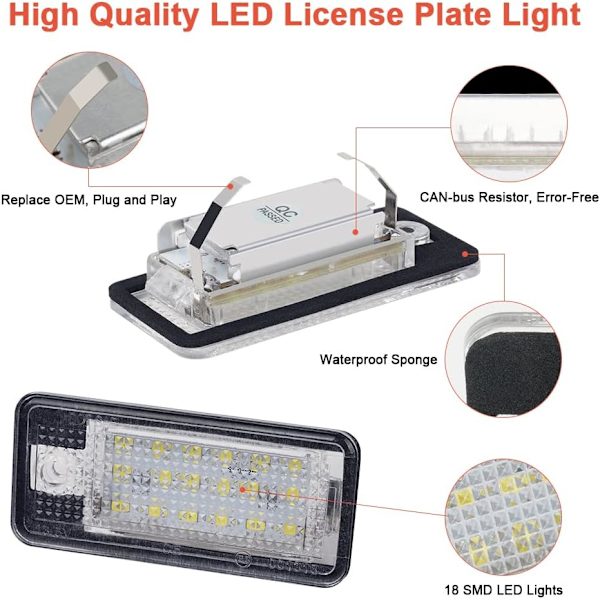 4 stk LED-skiltlys for bil, superlys, feilfritt