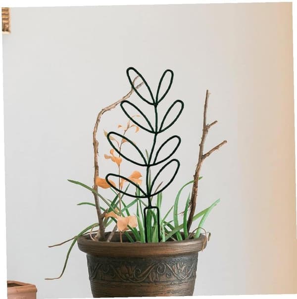 1 Pack Garden Trellis för klätterväxter, krukväxtstöd bladform D
