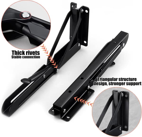 Folding Bracket 300mm, Heavy Duty Folding Bracket 2 Pieces, Foldi