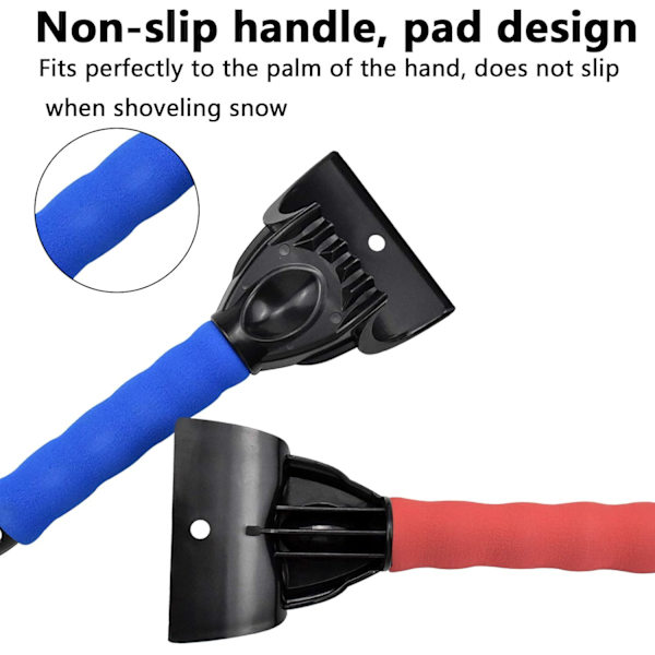 （Rød Blå）Is-skrape, Plast Frostskrape med Sklisikkert Håndtak Multifunksjonelt Verktøy Skovl Design Snøskuffe for Bil