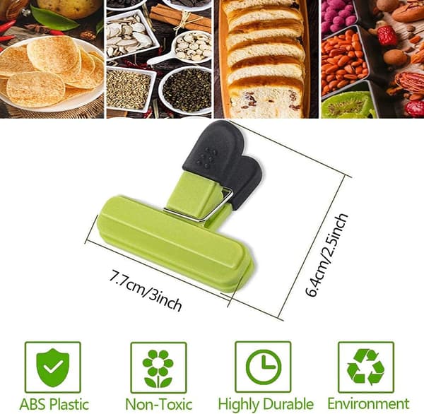 Matposeklips, 9 stk. Plastmatposeklips for åpne poser/kaffeposer