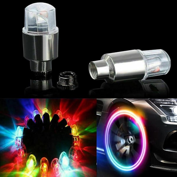 20 STK LED Sykkelhjul Lys Dekk Dekkventilhetter Neon Lys for Bil Motorsykkel Sykkel (Mix 4 Farger)