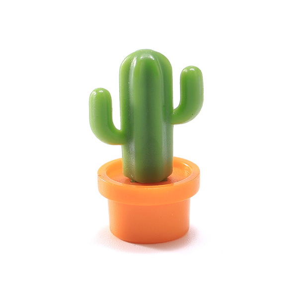 Orangefärgad (kaktus) 1,47x2,7cm, 6-pack dekorativa kylskåpsmagneter, perfekt för hem