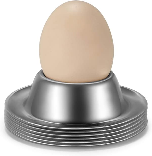 Egg Cup Holder Set of 6 Pack - Rustfritt Stål Egg Cups Plates Si