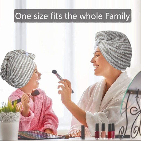 3-pack 60 x 35 cm hårturbanhandduk, anti-frizz superabsorberande snabb torkande handduk, våt långt hår handduk