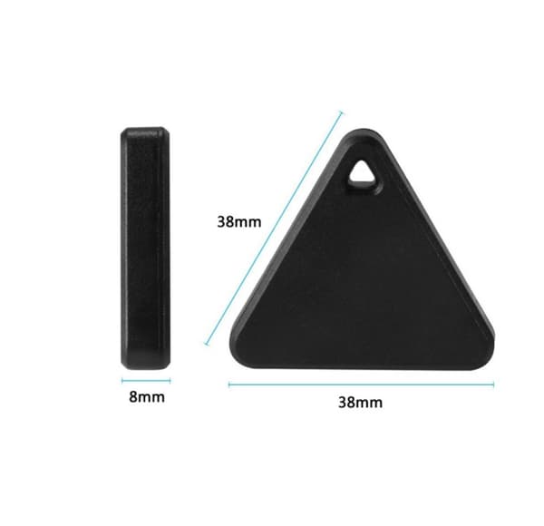 Sort Mini Smart Pet GPS Tracker Pet Locator Anti-Lost Vandtæt Trekantet Bluetooth Tracker Barn