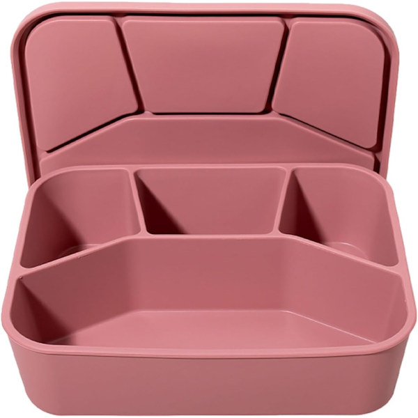 Lunchlåda med 4 fack och lock, läcksäker Bento-stil matförvaring för mellanmål