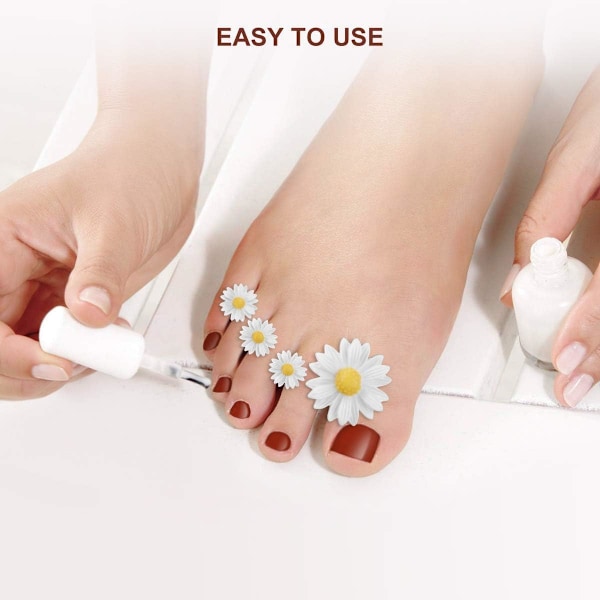 16 stk. Manicure Tåseparator Silikone Blomsterform Tå Spacers Spacers Dividers Pedicure Tå Fin