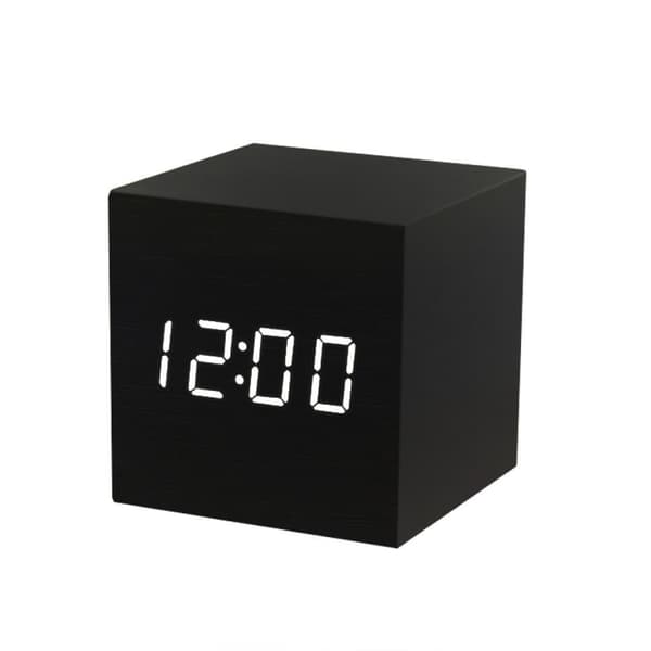 1 Träväckarklocka - Mini LED Digitalklocka med Temperatur Ti
