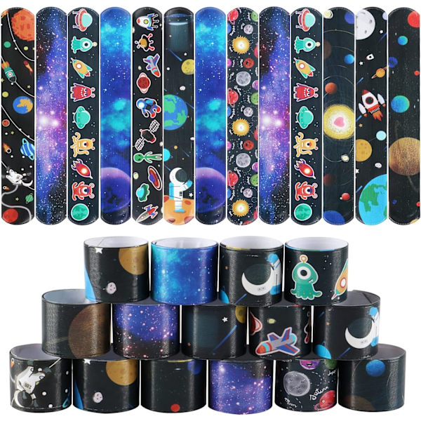 30 stycken Slap Slap Armband Rymden Små Födelsedagspresenter för Flickor Pojkar Astronaut Födelsedagspresent Barnens Slap Armband N