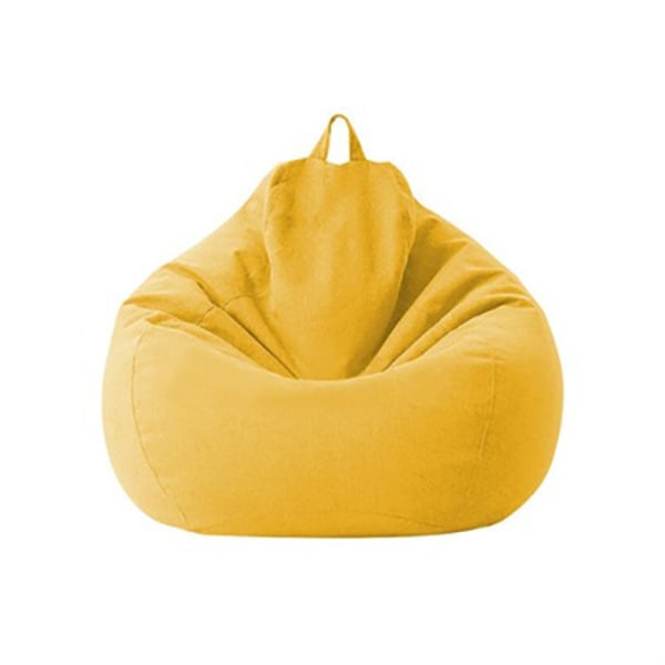 （gul） Bean Bag Cover - Bomuld og hørbetræk 100x120 cm - Lynlås