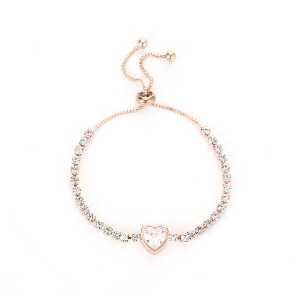 rose glod-Crystal Drawstring Adjustable Bracelet for Women