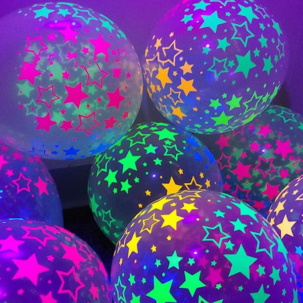 100 kpl Mini Black Light Reactive Fluorescent Polka Dot Balloons f