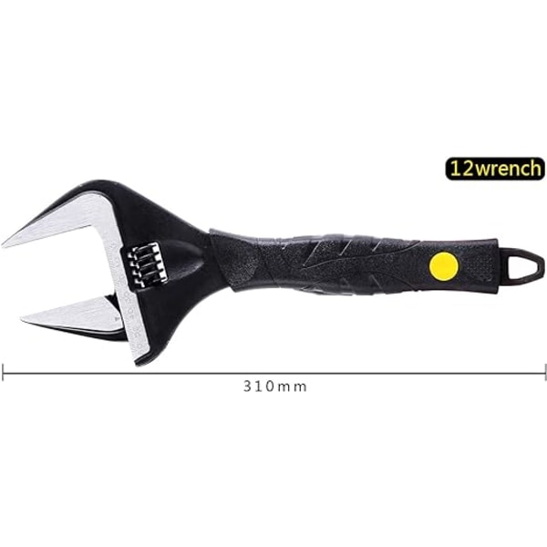 2-delt justerbar skiftenøkkel 165mm og 215mm, dyp kjeve bred åpning,