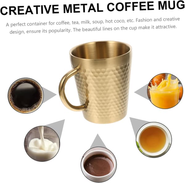 Kaffe krus 5 stykker Metall Kaffe kopper Rustfritt stål Kaffe krus