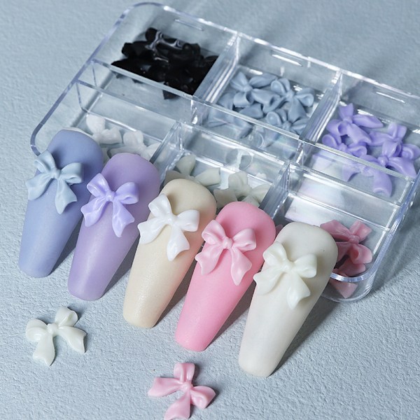 (#1)30 stk. Båndsløjfe Negle Charm 3d Sløjfe Neglekunst Harpiks Sløjfe Negle Koreansk Manicure Charms Dekorationer Na