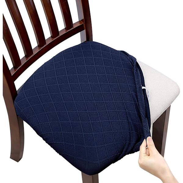(Mörkblå, 1) Waffle Jacquard Stolsöverdrag Stretch Sitsöverdrag Skydd för Matrum Kontor Hotell Bröllop