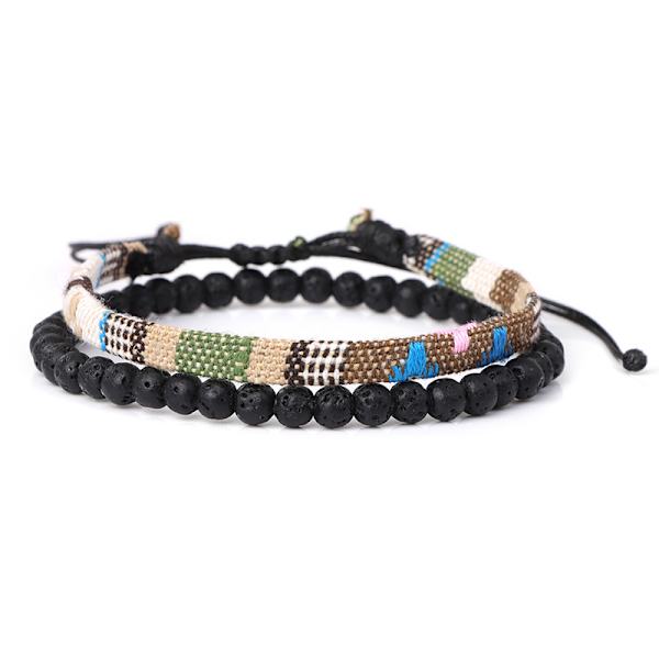 5-pack (Bildfärger) Surfer Armband Set för Män och Kvinnor, Bohemisk Stil, Strand- och Semestertillbehör, Handgjorda F