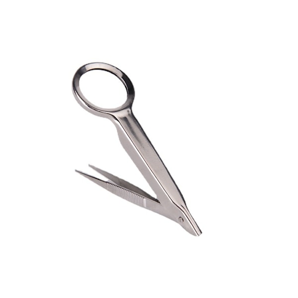 1 pinsetin setti LED-suurennuslasilla + yksittäinen kotelo, hopea