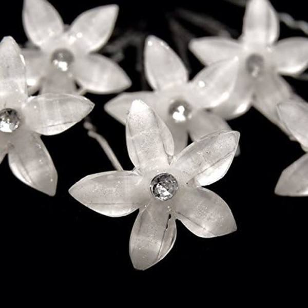 (vit) 8 st Bröllops-Hårnålar, Rhinestone Hårnålar U-formade Hårnålar H