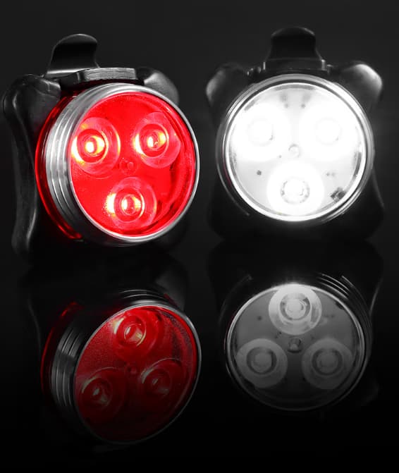 LED Sykkellys, Ladbar Foran og Bak Sykkellys 4 M E
