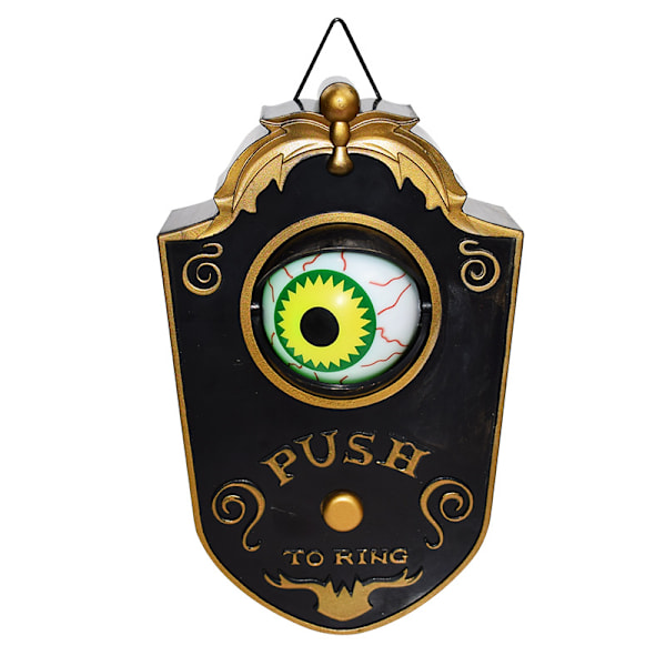 Halloween Decoration - Spooky Door Bell - Animated Eye with Spooky Sounds - Halloween Party Prop - E