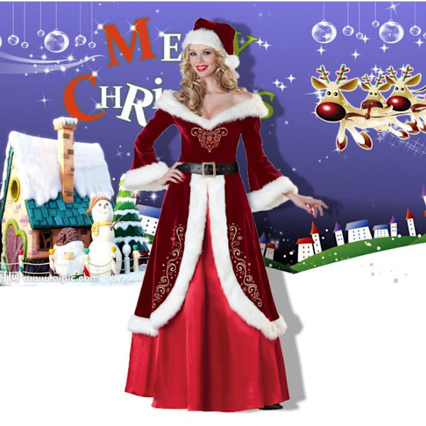 Xmas Kostume til kvinder XL, Julekostumer Julepar Performance