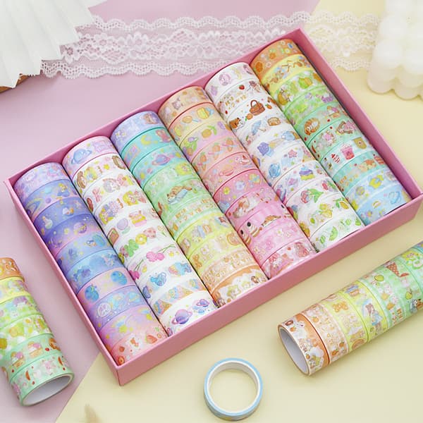 60 rullar Washi-tejp Dekorativt papper Maskeringstejp