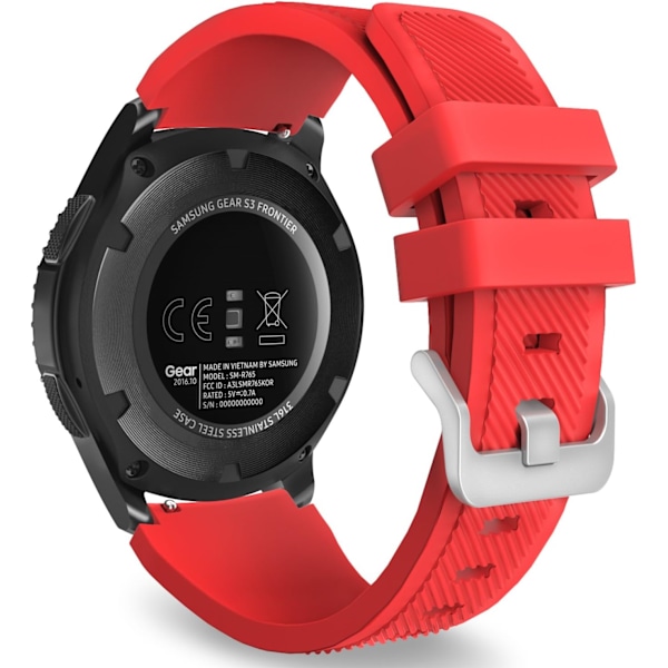 Armband kompatibelt med Samsung Gear S3 Frontier/Gear S3 Classic smartwatch, mjukt silikon sportarmband de-Red-For Samsung