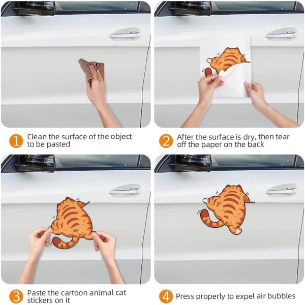 （bilklistermärke med flygande katt） Scratch Cat vinylbilklistermärke, 3D-tecknad film