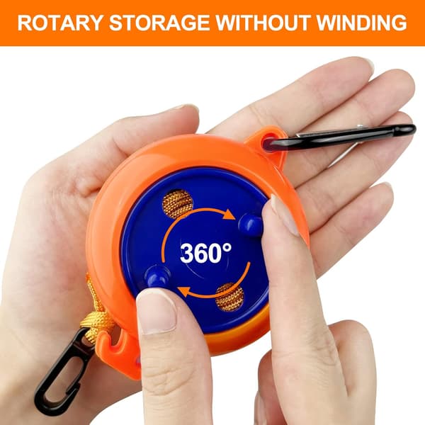 8M Retractable Clothesline with 10 Fixed Loops and 20 Windproof C