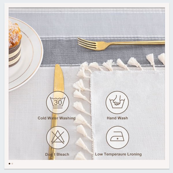 Grå rektangulær duk Anti-flekk elegant duk Bord C D