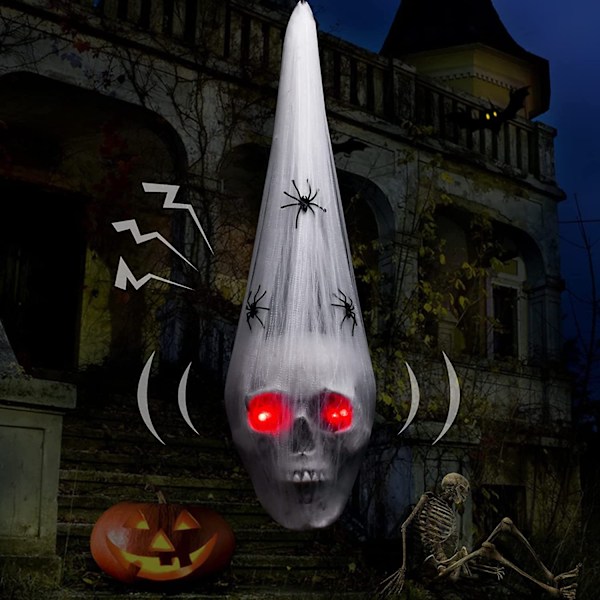 Halloween-rekvisiitta ylösalaisin hohtava kallo