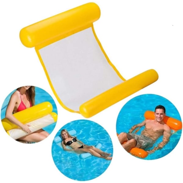 (Gul) Multifunktionell flytande hängmatta, uppblåsbar pool Float 4-i-1