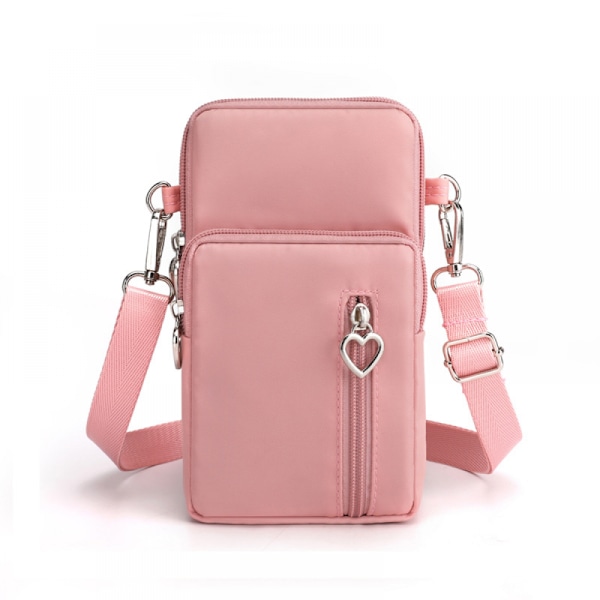 Mobiltelefonveske med skulderstropp - Håndholdt crossbody-veske rosa