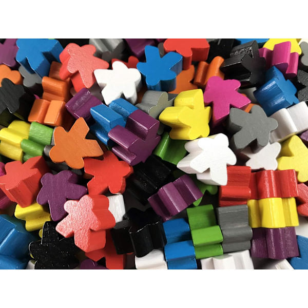Flerfärgade brädspeltillbehör (100 trämeeples) C