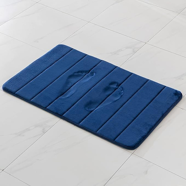 60x90 Tummansininen, 1 kappale Kylpyhuoneen matto Liukumaton Pehmeä Imeytyvä Mem