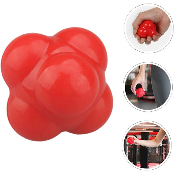3 st Hexagonal Träning Boll Baseboll Reaktionsboll Gummi Reaktionsboll Boxning Reflexboll Fitness