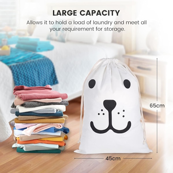 Smiley 65x45cm Ultra Cap Foldbar Tøjkurv til Beskidt eller Rent Tøj O