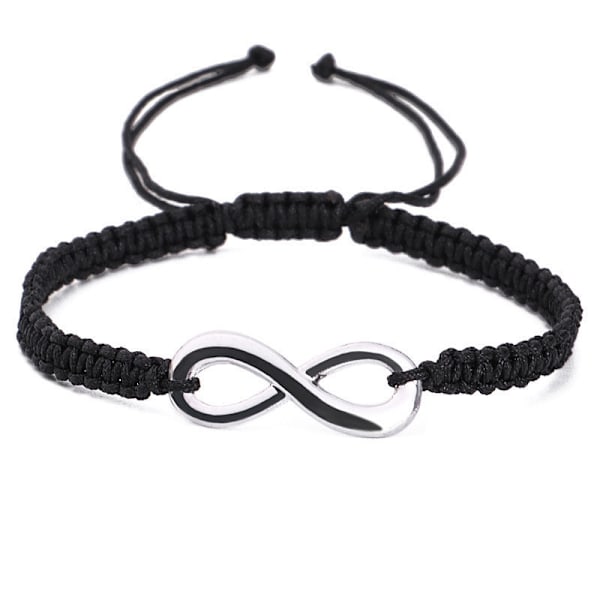 Uendelighed Armbånd til Kvinder, Håndlavet Sort Tov Flettet Armbånd T