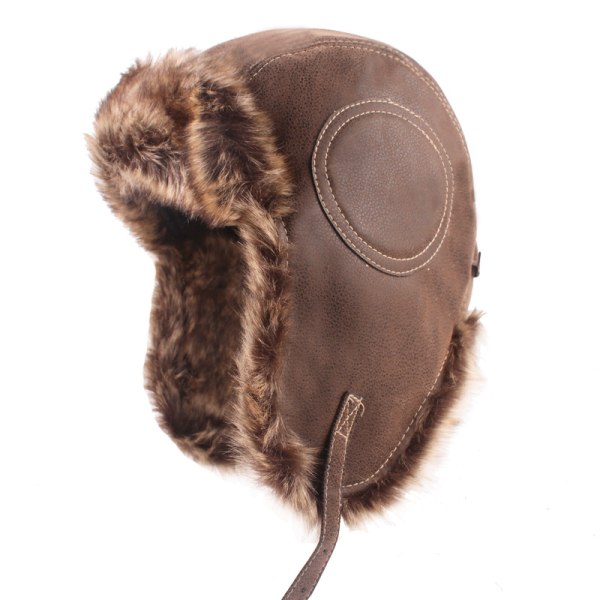 Unisex imiteret pels Chapka Vinter Trapper Hat Vindtæt Aviator Cap