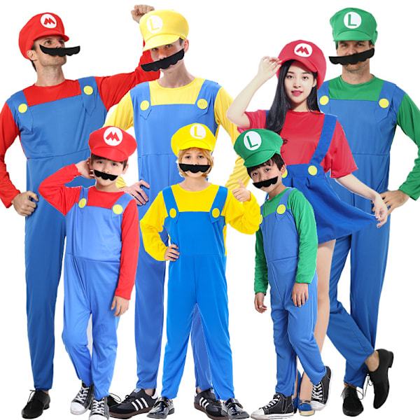 Cosplay Mario -asu (vihreä, miehille, koko L aikuisille)