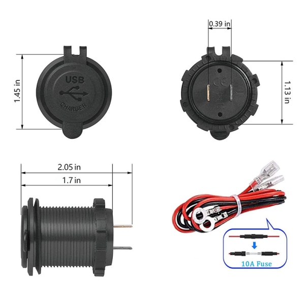 Nopea lataus 3.0 USB-auton pikalaturipistokeadapteri kytkimellä