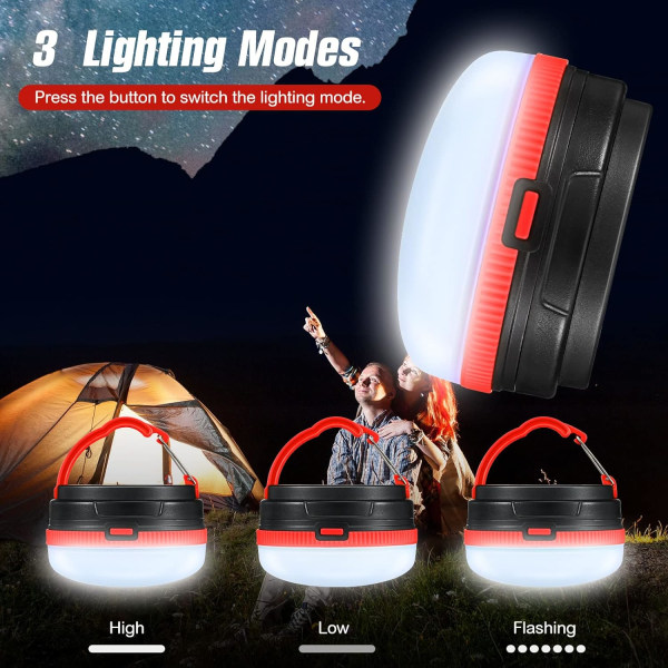 LED Camping Lanterns Vanntett Camping Lamper Batteri Teltlys