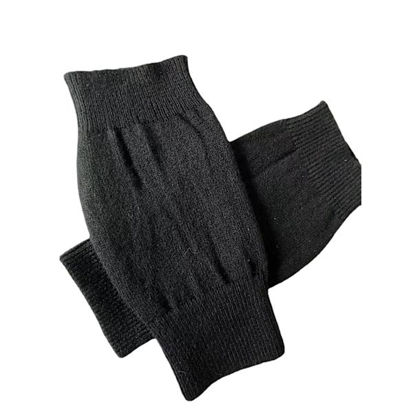Grå och svarta vantar för kvinnor, varma fleecehandskar, vinter, unisex, halvfingerhandskar, tjocka fingerlösa handskar för män, för cykling M