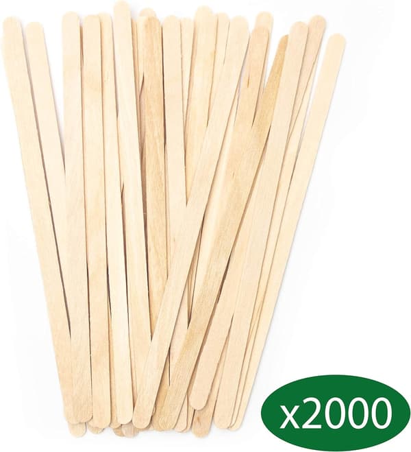 Set med 2000 träomrörare 11 cm - Biologiskt nedbrytbara engångsartiklar